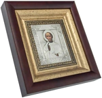 Icon "Nicholas the Wonderworker" with silver plating