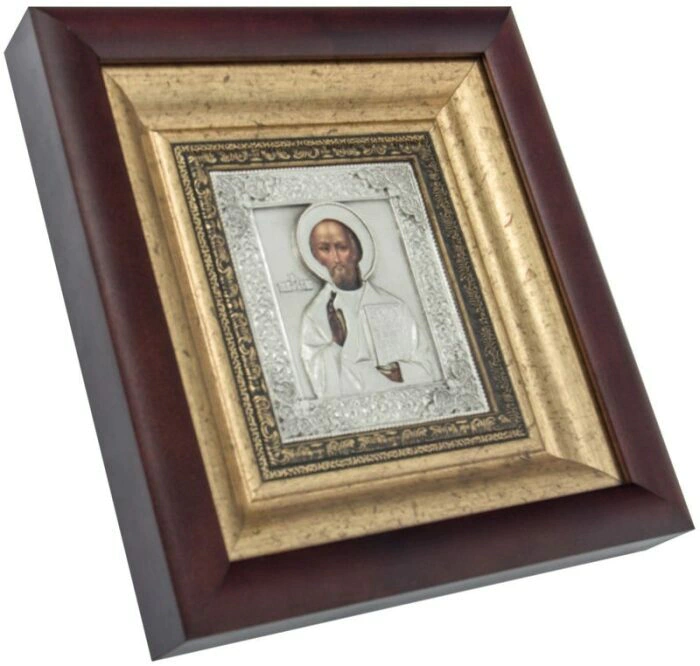 Icon "Nicholas the Wonderworker" with silver plating