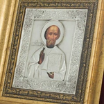 Icon "Nicholas the Wonderworker" with silver plating