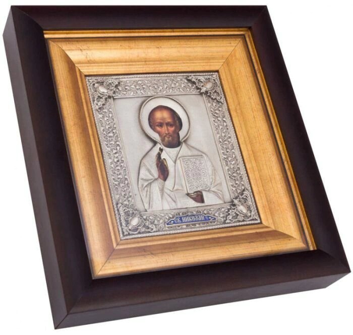Icon "Nicholas the Wonderworker" silvering
