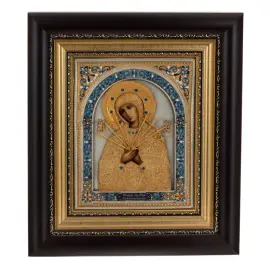 Икона Божией Матери Семистрельная с позолотой Икона Божией Матери Семистрельная с позолотой