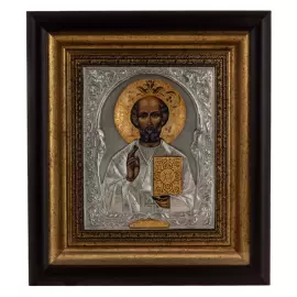 Икона "Святой Николай Чудотворец" с позолотой