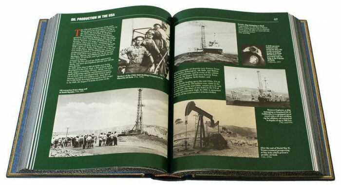 Подарочная книга в кожаном переплете "Нефть и газ." (на английском языке)
