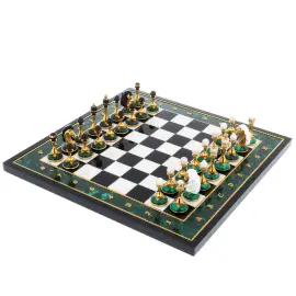 Шахматы из малахита "Классические плюс"