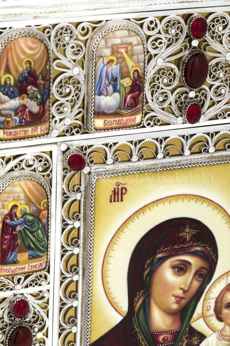 Kazan icon of the Life of the Mother of God (finift)