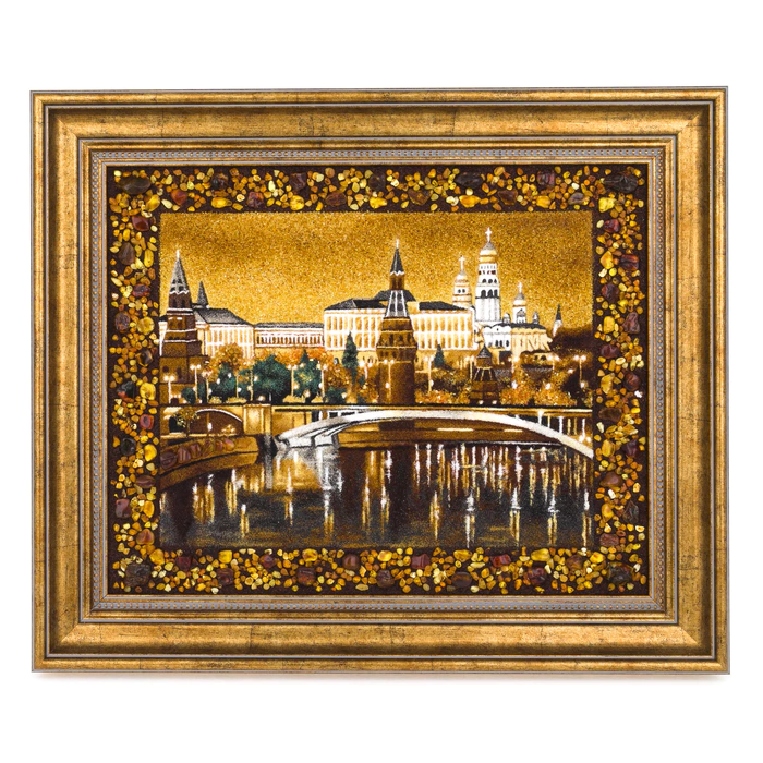 The amber painting "Moscow. The Kremlin"