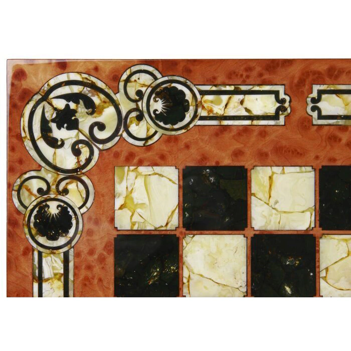 Chess made of vavona and amber "Arabesque-Marine"
