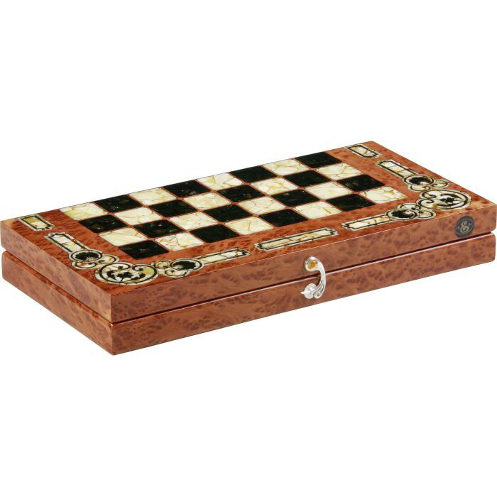 Chess made of vavona and amber "Arabesque-Marine"