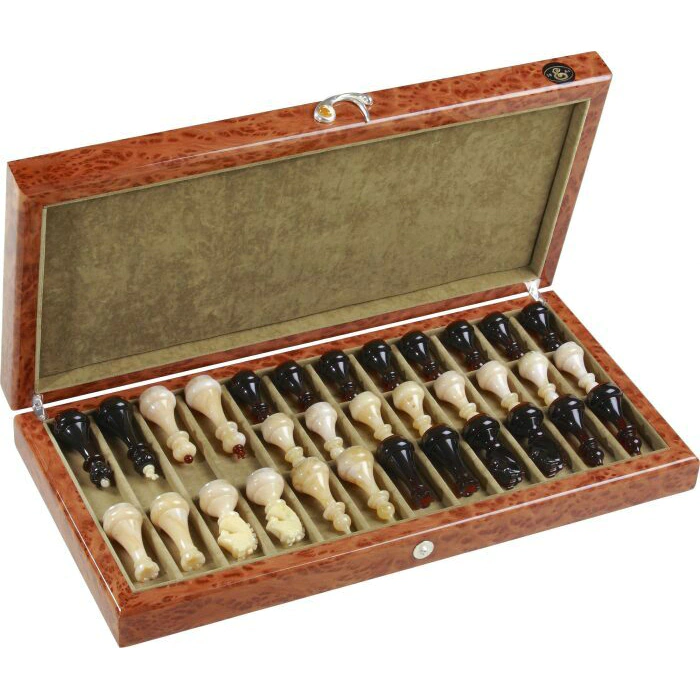 Chess made of vavona and amber "Arabesque-Marine"