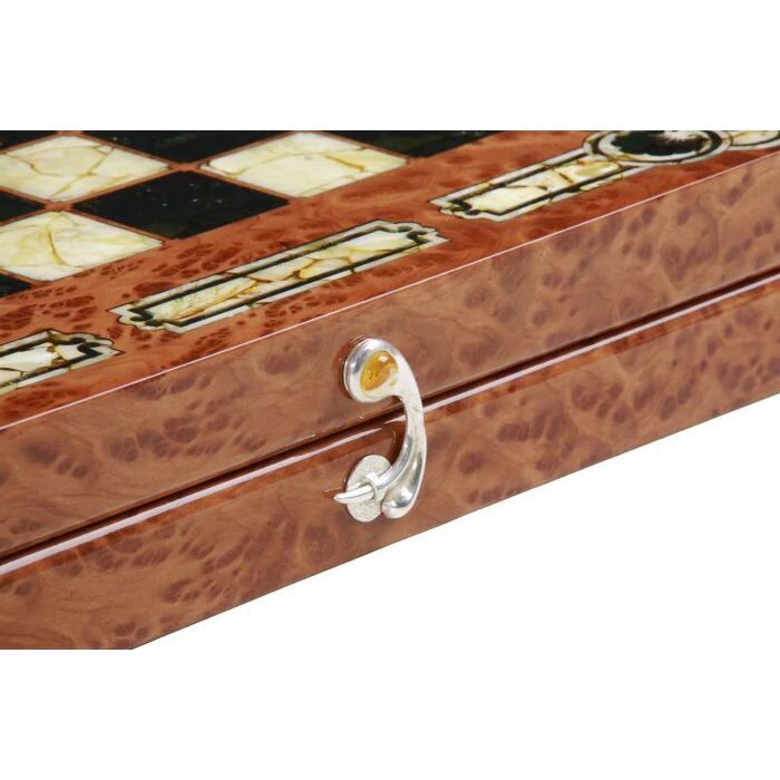 Chess made of vavona and amber "Arabesque-Marine"