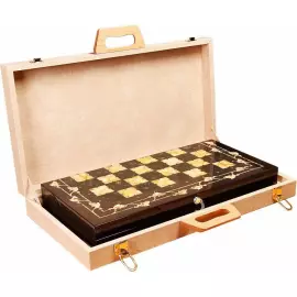 Chess made of stained oak and amber "Gothic"
