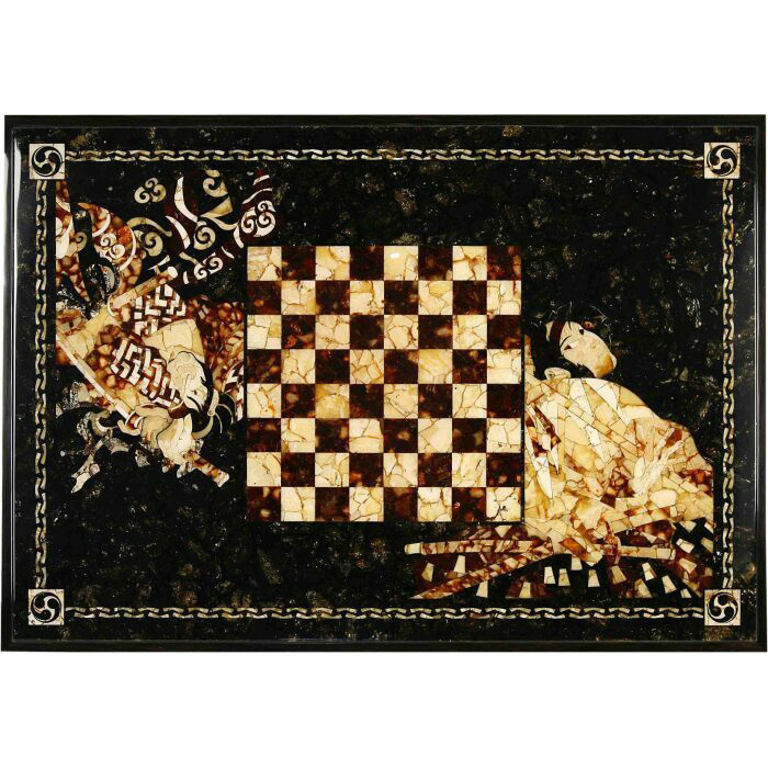 Samurai chess set with amber inlay