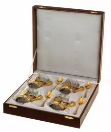 Чайный набор "Достопримечательности Москвы" на 4 персоны, Златоуст