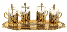 Чайный набор "Достопримечательности Москвы" на 4 персоны, Златоуст