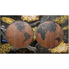 Панно из дерева и янтаря "Галактика"