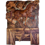 Panels made of solid walnut, sapele and amber "Leonardo"