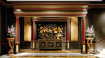 Walnut and amber panels "Cranes"