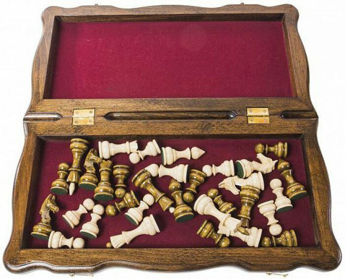 Chess made of beech "Tournament-3" small, inlaid