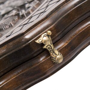 Backgammon carved "Coat of Arms of the Russian Federation" with a handle