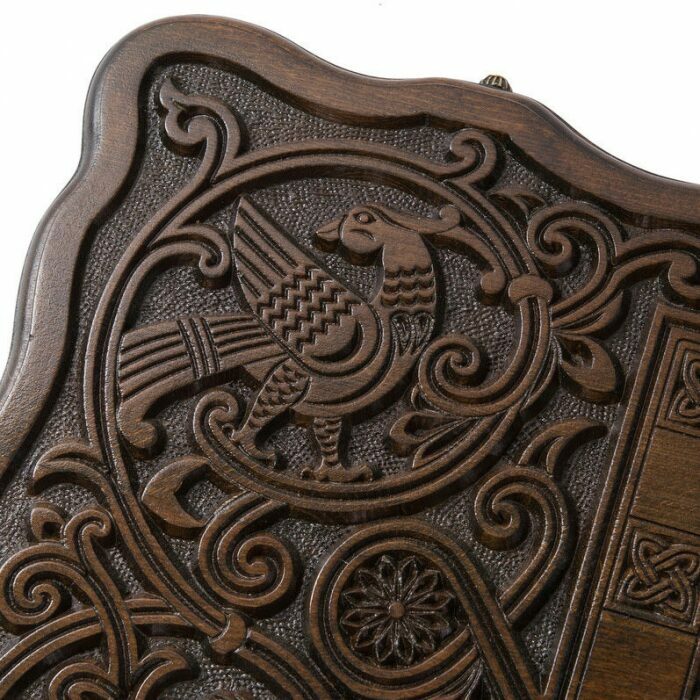 Backgammon carved "Coat of Arms of the Russian Federation" with a handle