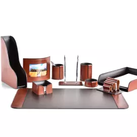 Настольный набор "Premium FG Toscana-Cuoietto" tan-шоколад, 10 предметов