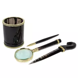 Набор "Письменный" из обсидиана