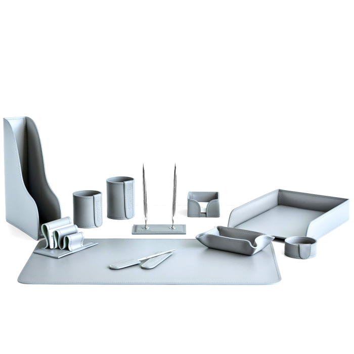 Table set "Business Cuoietto" grey, 11 pieces