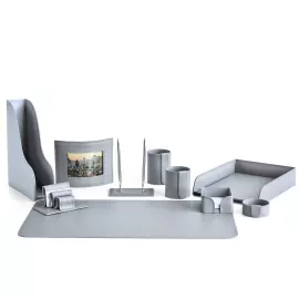 Настольный набор "Business Cuoietto" серый, 10 предметов