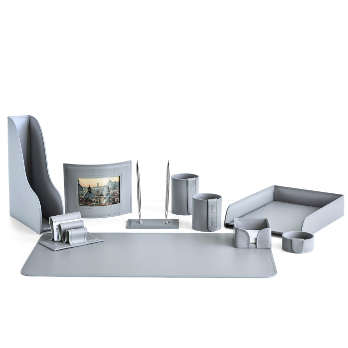 Table set "Business Cuoietto" grey, 10 pieces