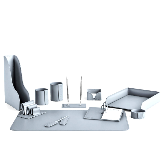 Table set "Business Cuoietto" grey, 11 pieces