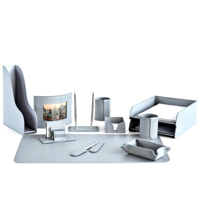 Table set "Business Cuoietto" grey, 12 pieces