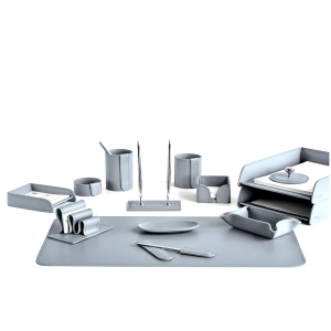 Table set "Business Cuoietto" grey, 14 pieces