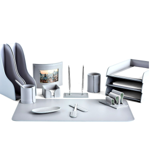 Table set "Business Cuoietto" grey, 14 pieces