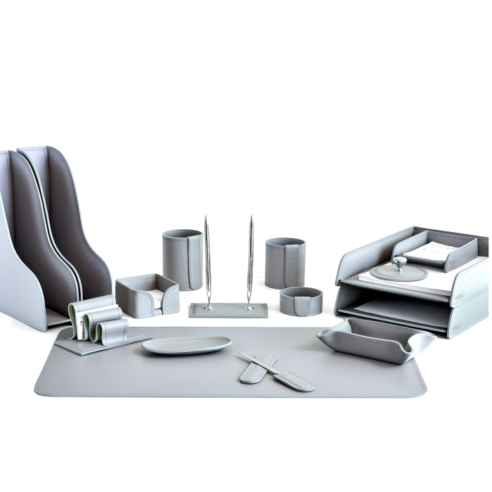 Table set "Business Cuoietto" grey, 16 pieces