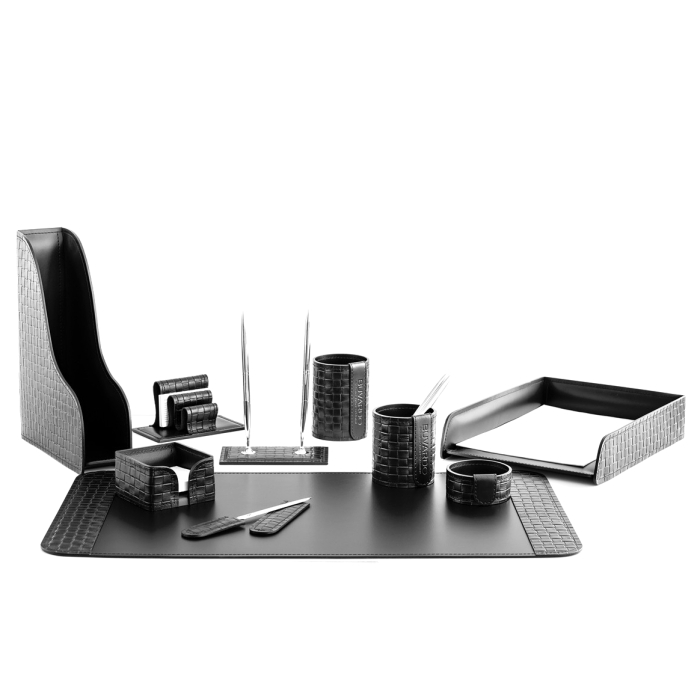 Table set "Business Cuoietto" treccia/black, 10 pieces