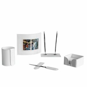 Table set "Business Cuoietto" white, 5 pieces