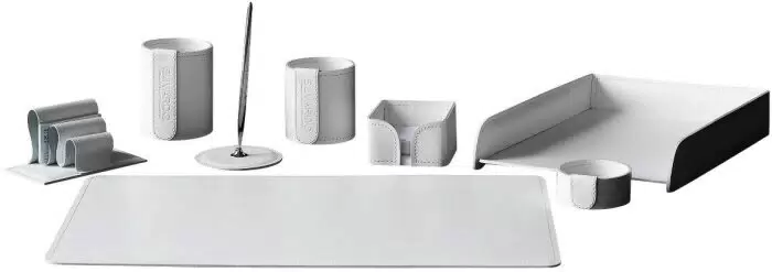 Настольный набор "Business Cuoietto White, 8 предметов
