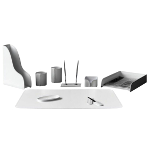 Table set "Business Cuoietto" white, 9 pieces