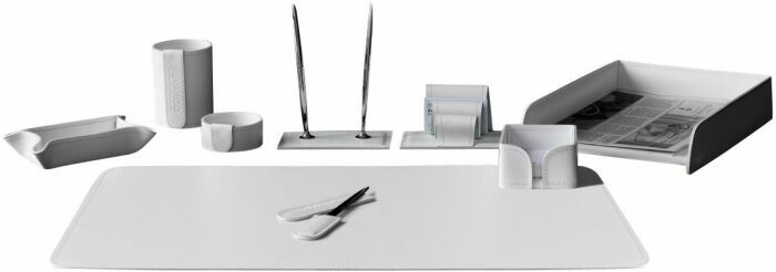 Table set "Business Cuoietto" (color White, 9 pieces)