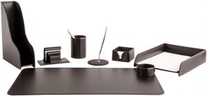 Table set "Business Cuoietto" (Choco color, 8 pieces)
