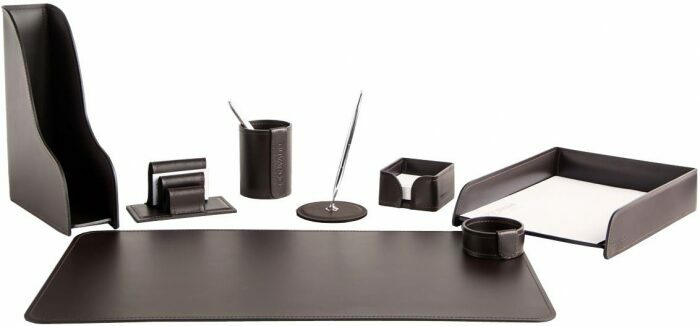 Table set "Business Cuoietto" (Choco color, 8 pieces)