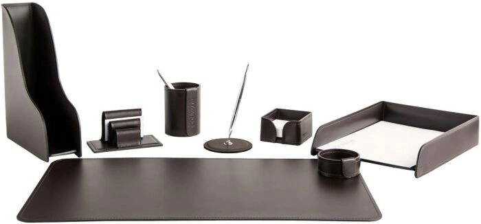 Настольный набор "Business Cuoietto Choco, 8 предметов