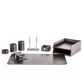 Настольный набор "Business Cuoietto" шоколад, 9 предметов