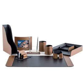 Настольный набор "Business Cuoietto"  табак/шоколад, 10 предметов