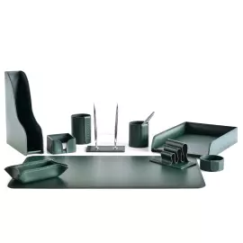 Настольный набор "Business Cuoietto" зеленый, 10 предметов