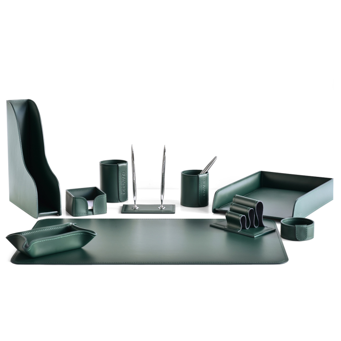 Настольный набор "Business Cuoietto" зеленый, 10 предметов