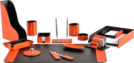 Настольный набор "Business Cuoietto Orange-Choco, 14 предметов