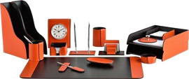 Настольный набор "Business Cuoietto Orange-Choco, 16 предметов