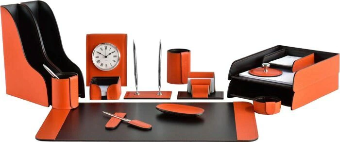 Настольный набор "Business Cuoietto Orange-Choco, 16 предметов