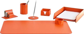 Настольный набор "Business Cuoietto Orange, 7 предметов